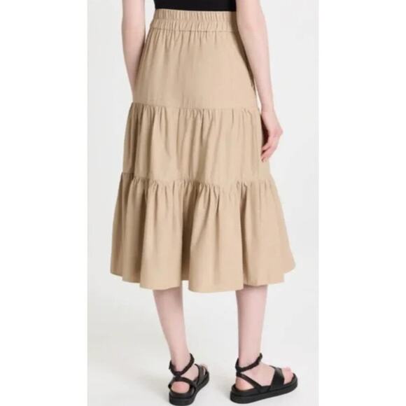 Brochu Walker The Havana Tiered Button Maxi Midi Skirt Tan - Picture 4 of 9
